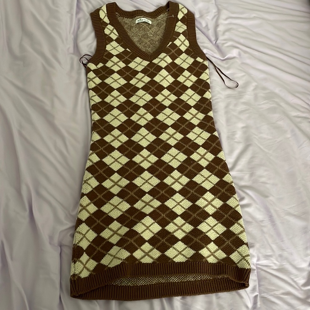 Hollister knit dress argyle